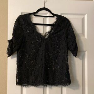 Joie Nevina lace black top.  Size Small.